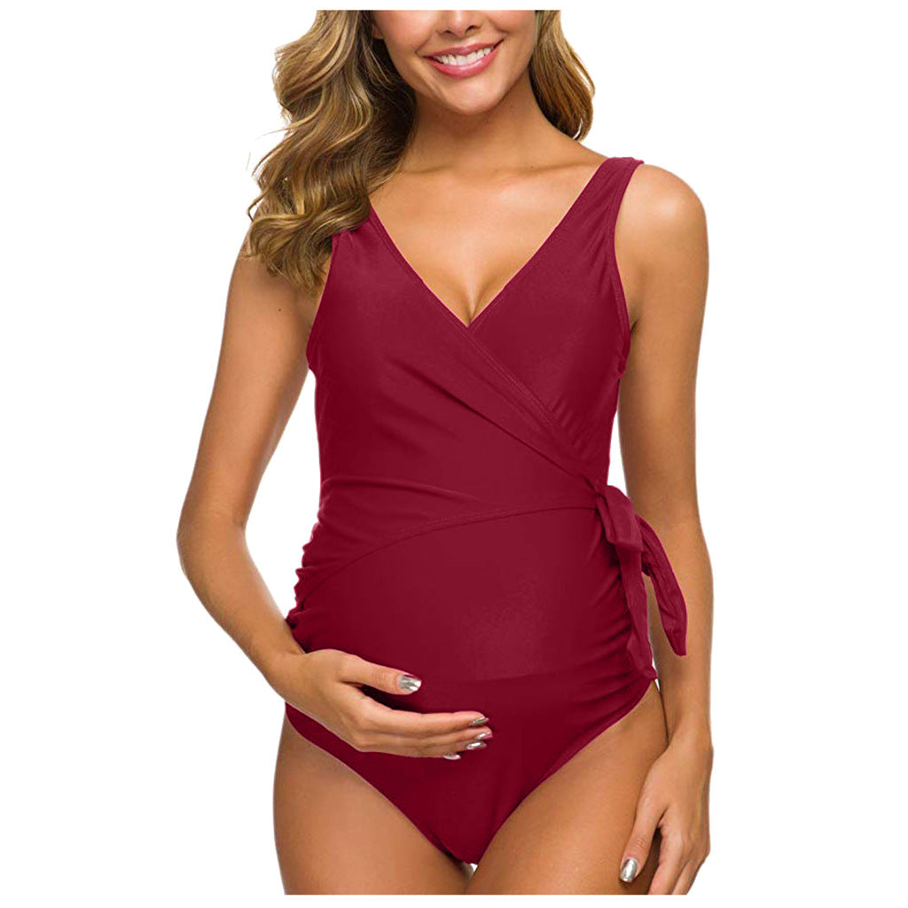 Maillot de bain une pièce pour femmes enceintes européennes et américaines