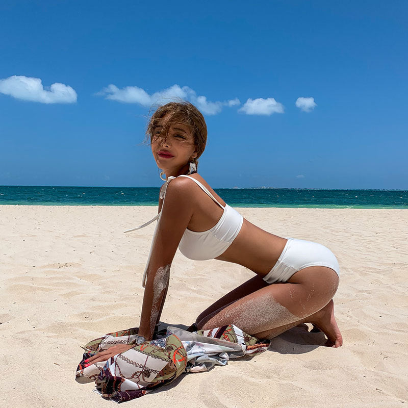 Bikini White High Waist