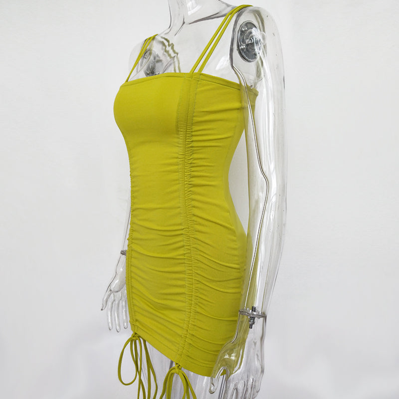 Spaghetti Strap Backless Summer Dress Strapless Bodycon Party Vestidos Mini Dress