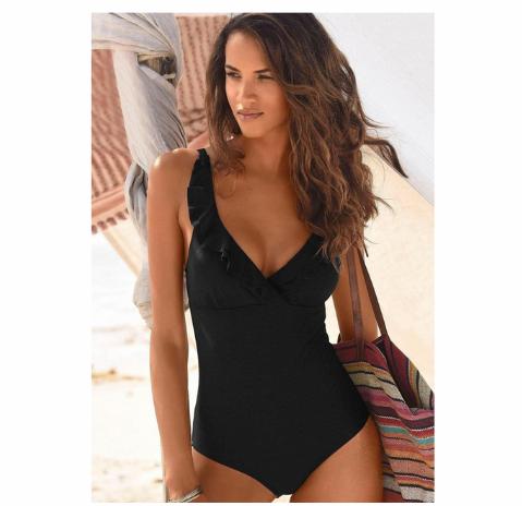 One piece V-neck Ruffled Hot Style Swimsuit