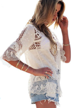 Blouse Beach Lace Summer Shirt