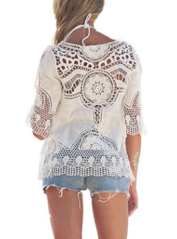 Blouse Beach Lace Summer Shirt