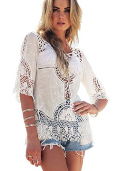 Blouse Beach Lace Summer Shirt