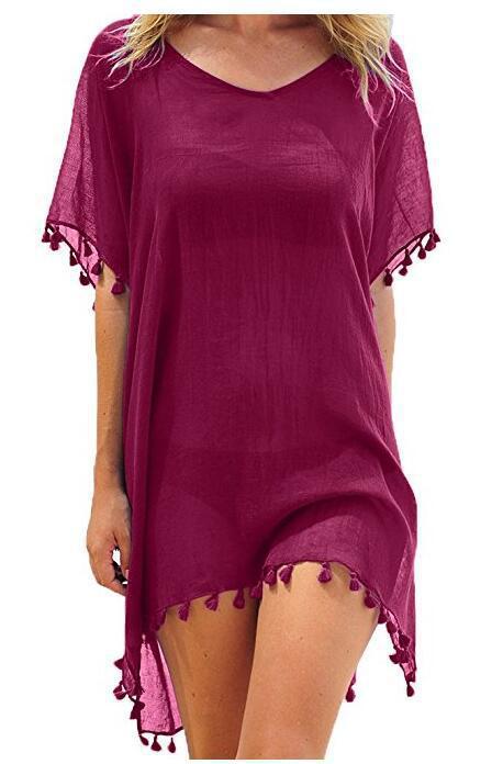 Blouses Loose Chiffon Dress Summer Beach Cover-Up Shirt