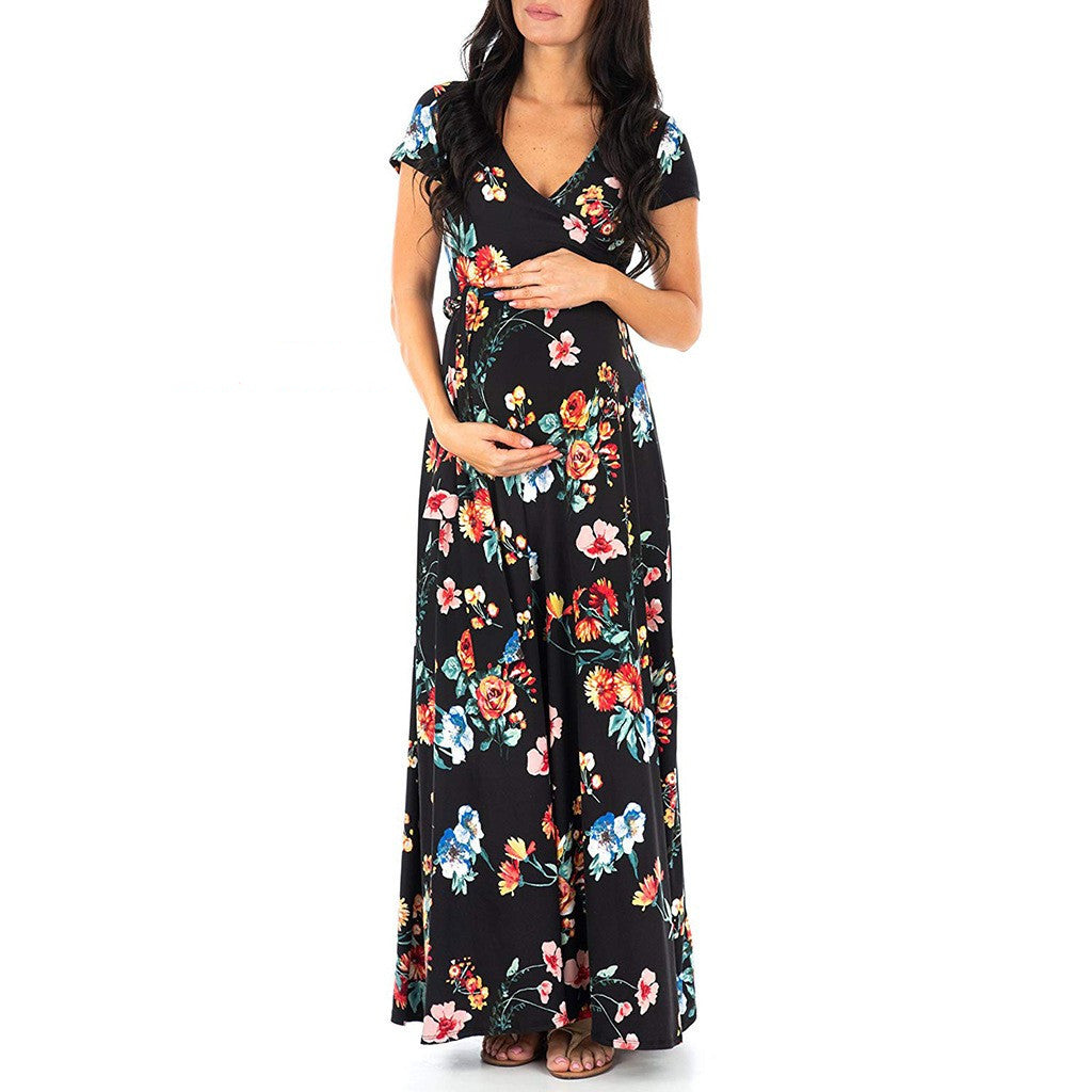 Summer Casual Clothes Maternity Long Dress