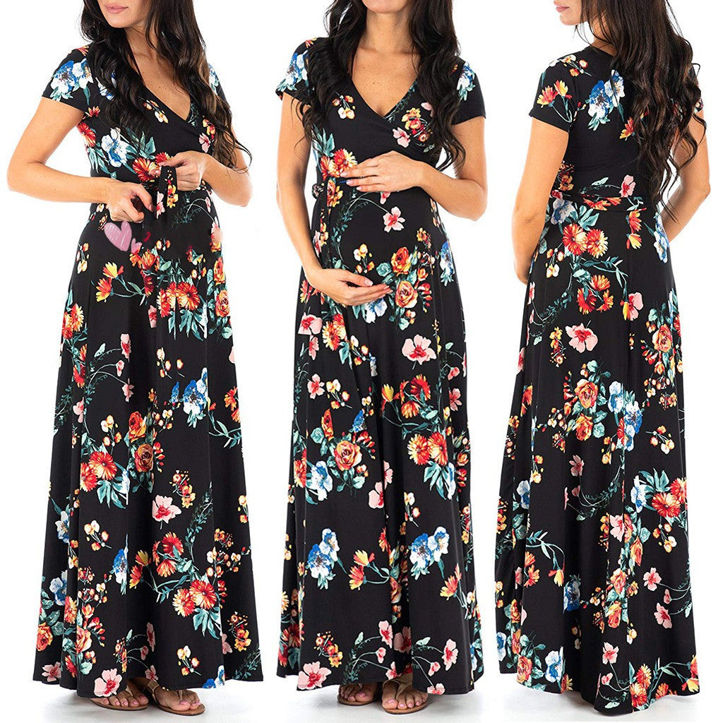 Summer Casual Clothes Maternity Long Dress
