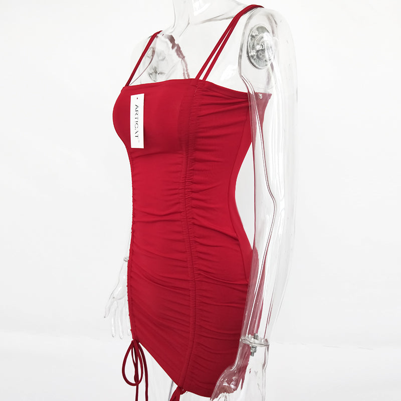 Spaghetti Strap Backless Summer Dress Strapless Bodycon Party Vestidos Mini Dress