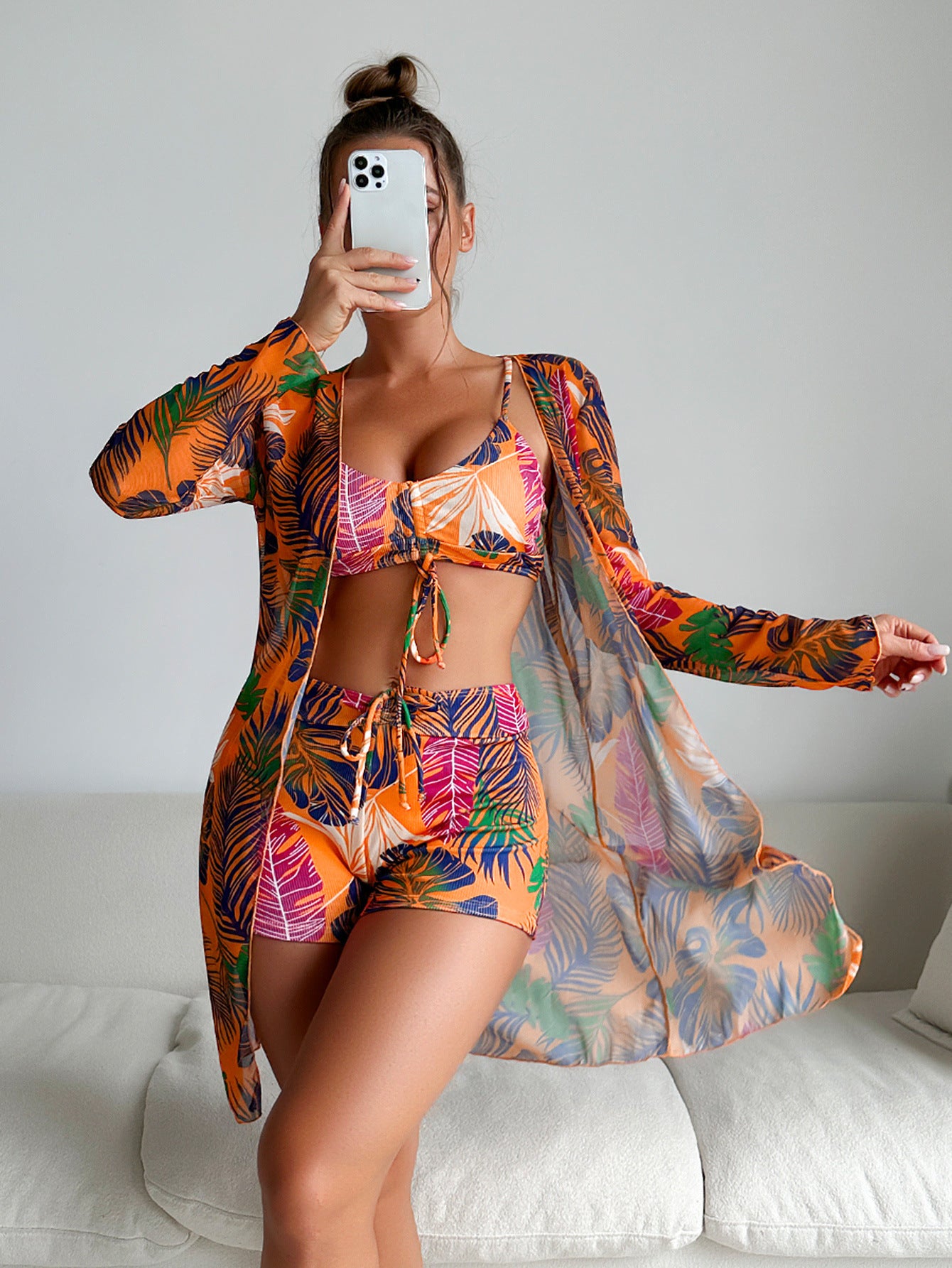 Multi-color Fashion Bikini Three-piece