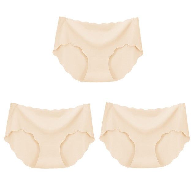 3Pcs Seamless Underwear Silk Panties