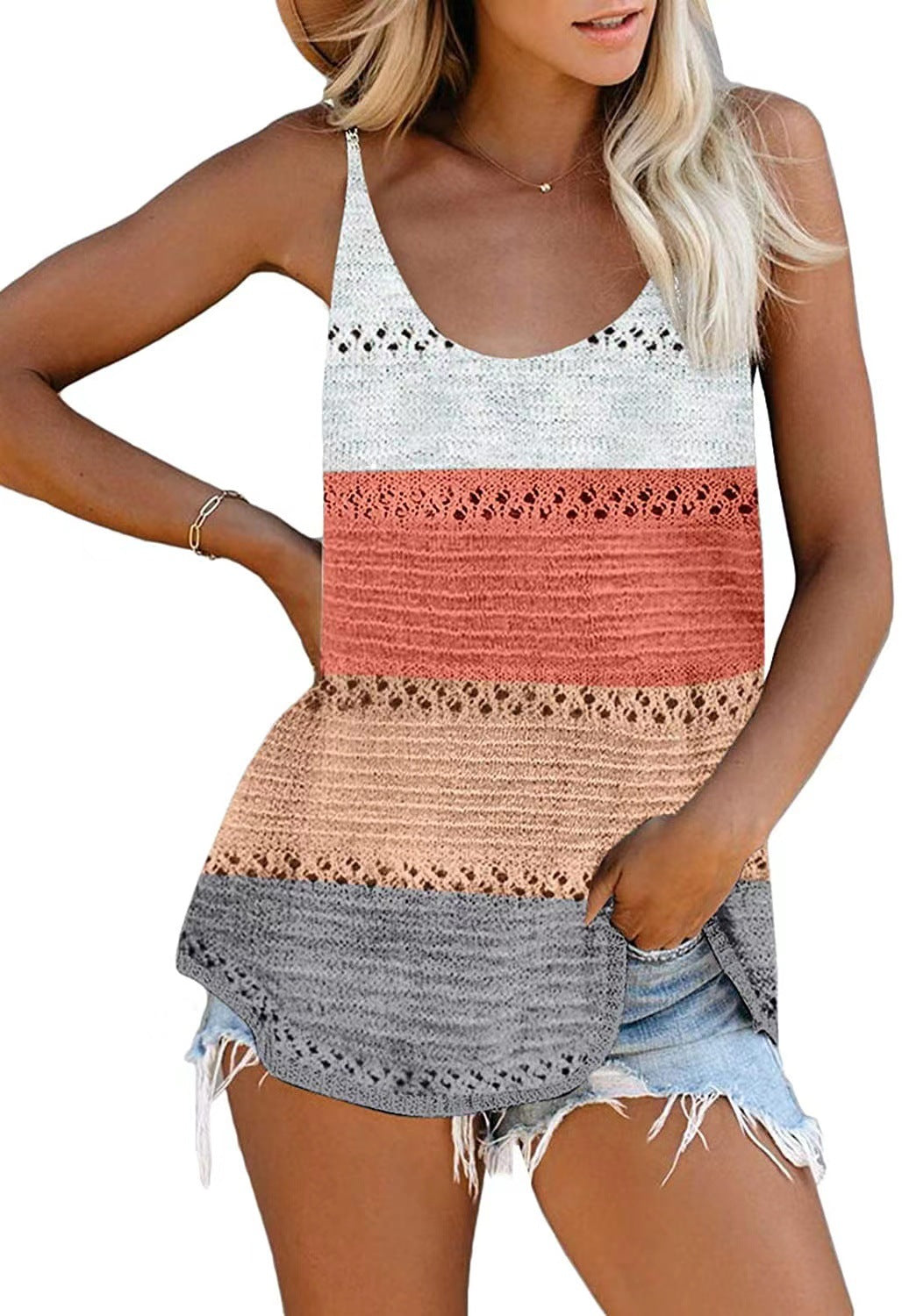 Camisole ample en tricot haut de plage vêtements de plage pour femmes