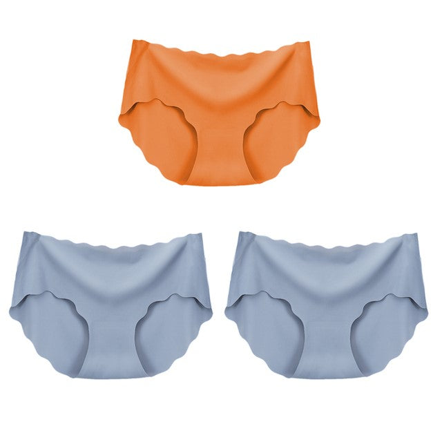 3Pcs Seamless Underwear Silk Panties